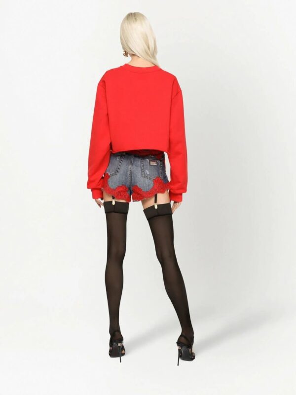 Dolce & Gabbana  logo-print cropped cotton sweatshirt - Image 4