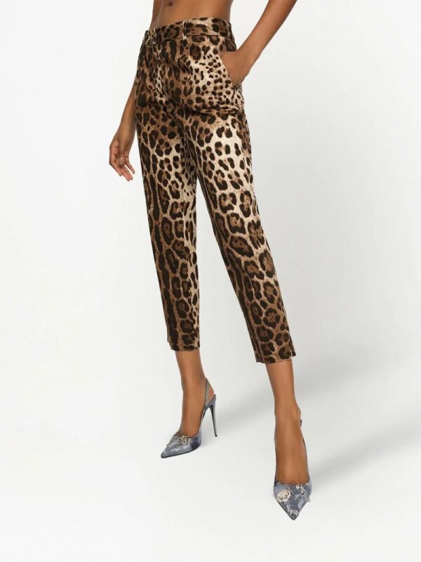 Dolce & Gabbana  leopard-print cropped trousers - Image 3
