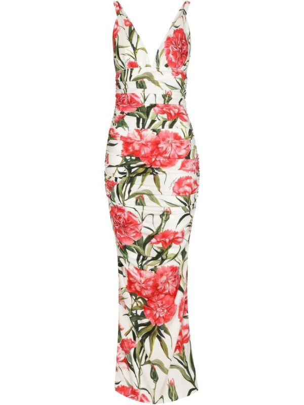 Dolce & Gabbana  floral-print V-neck dress