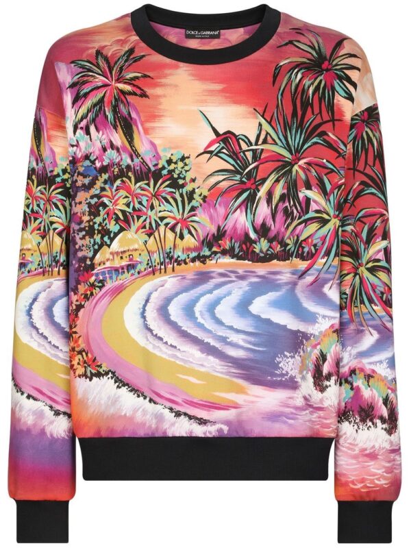 Dolce & Gabbana  island-print cotton sweatshirt