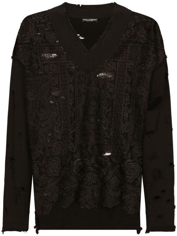 Dolce & Gabbana  embroidered V-neck sweatshirt
