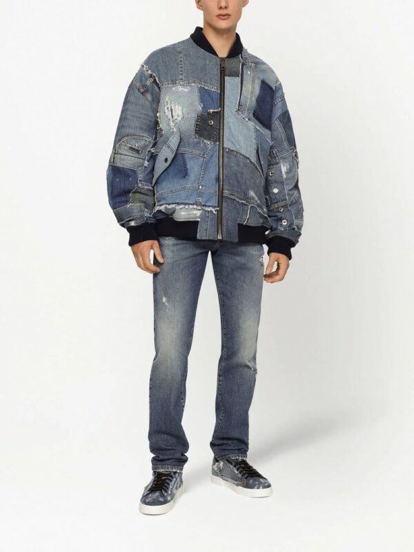 Dolce & Gabbana  denim-patchwork bomber jacket - Image 3