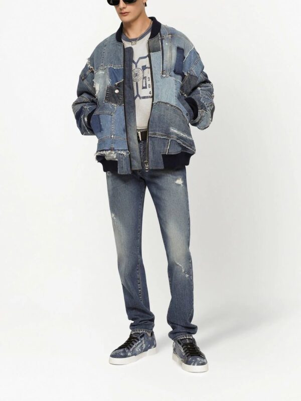 Dolce & Gabbana  denim-patchwork bomber jacket - Image 2
