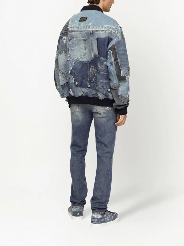 Dolce & Gabbana  denim-patchwork bomber jacket - Image 4