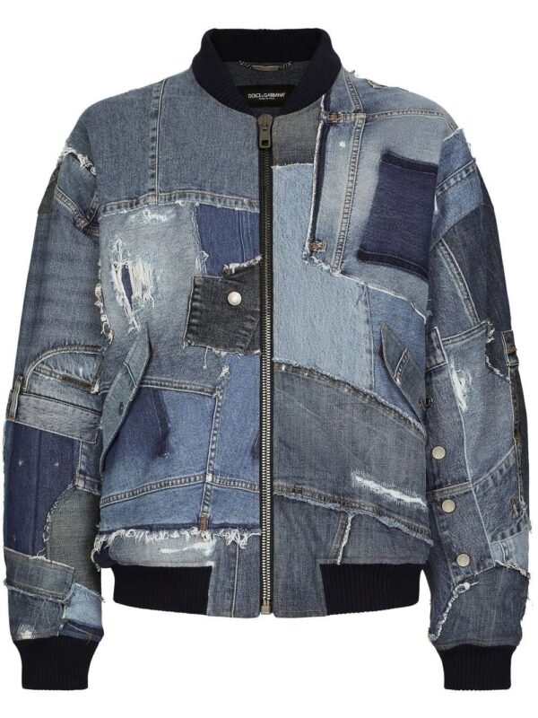 Dolce & Gabbana  denim-patchwork bomber jacket