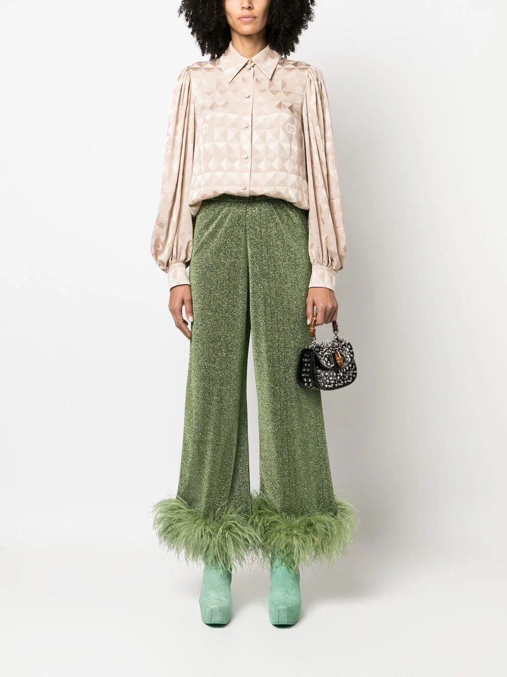 Gucci geometric-jacquard silk blouse - Image 2