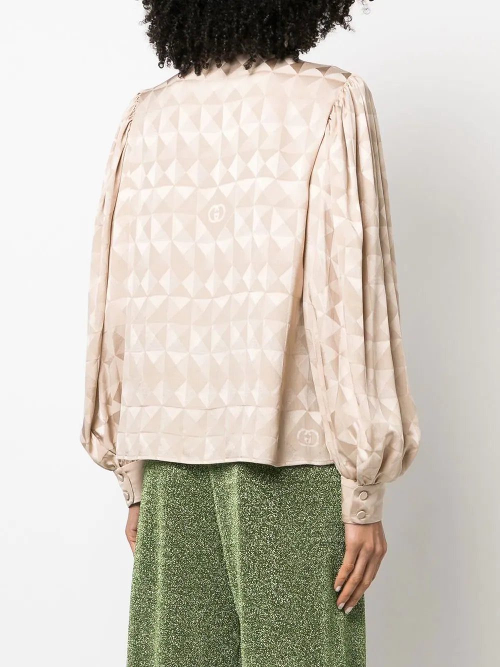 Gucci geometric-jacquard silk blouse - Image 4