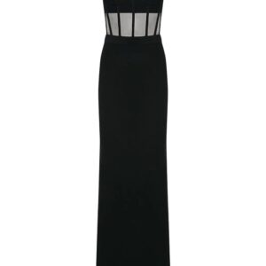 Alexander McQueen sheer-panel maxi dress