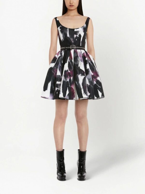 Alexander McQueen  Watercolour Graffiti scoop-neck minidress - Image 2