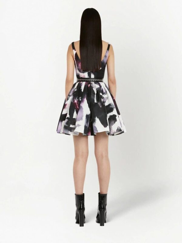 Alexander McQueen  Watercolour Graffiti scoop-neck minidress - Image 4