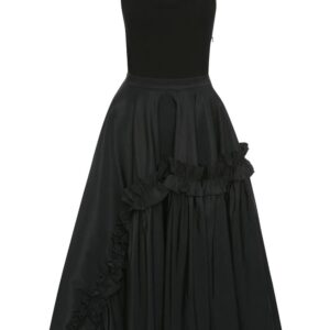 Alexander McQueen hybrid ruffle-trim midi dress