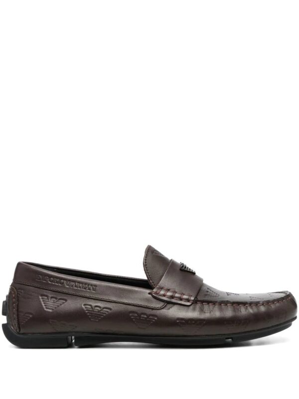 Emporio Armani  logo embossed loafers