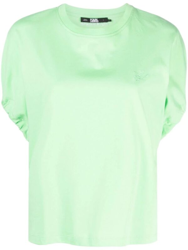 Karl Lagerfeld  drawstring-sleeve organic-cotton T-shirt