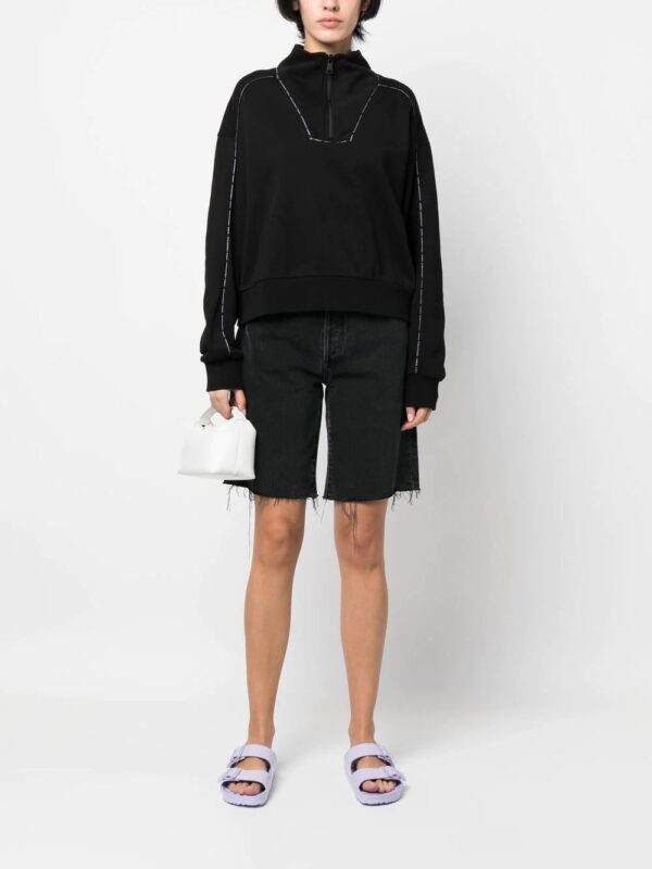 Karl Lagerfeld  piped-trim organic-cotton sweatshirt - Image 2