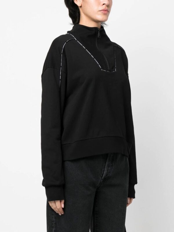 Karl Lagerfeld  piped-trim organic-cotton sweatshirt - Image 3