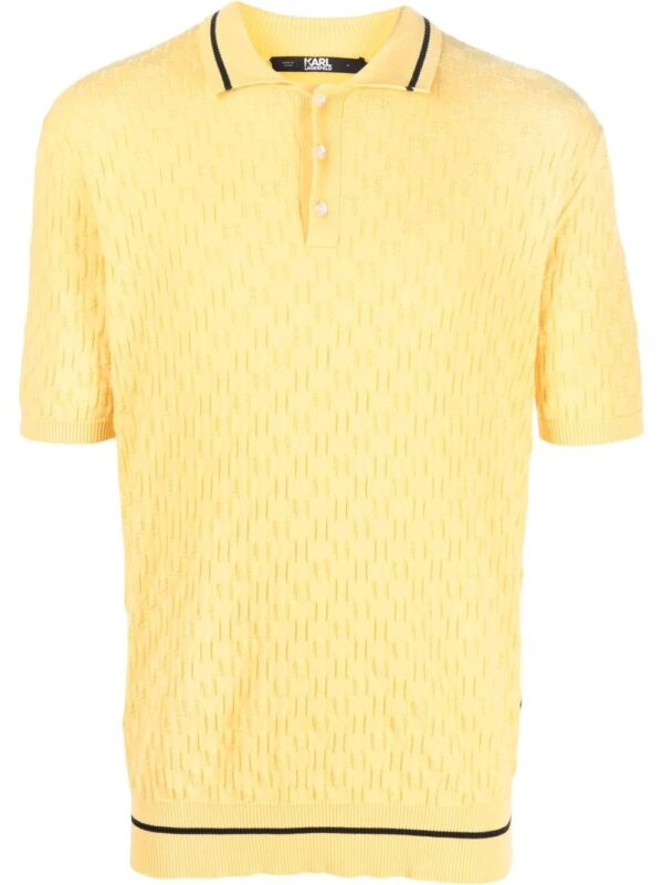 Karl Lagerfeld  monogram-pattern knitted polo shirt