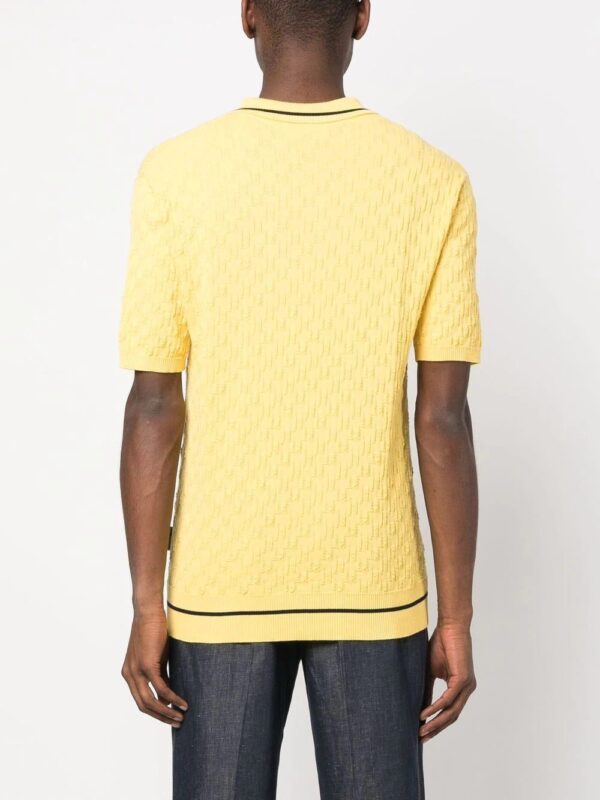 Karl Lagerfeld  monogram-pattern knitted polo shirt - Image 3