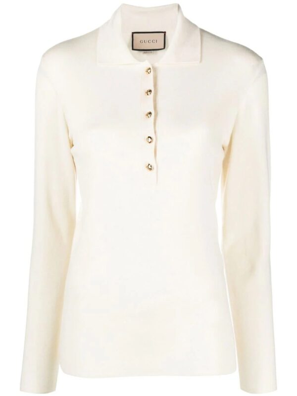 Gucci  rib-stitch cashmere polo jumper
