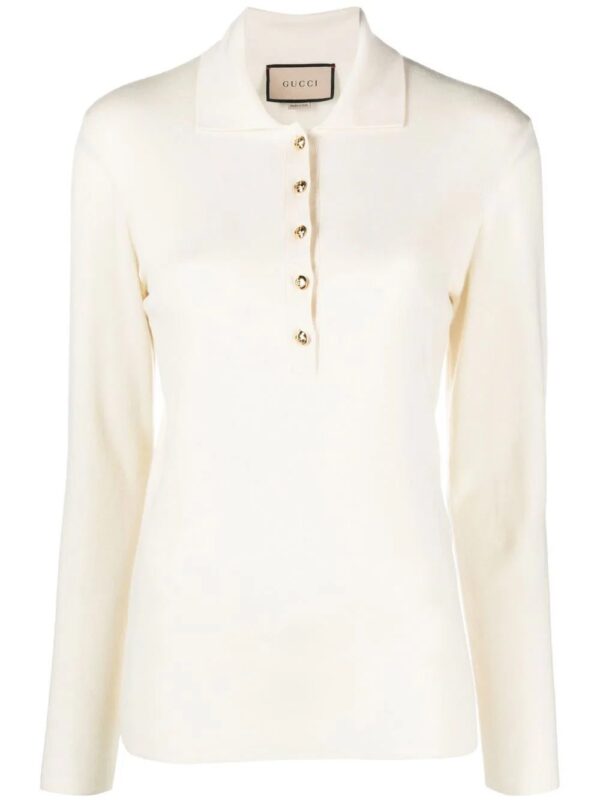 Gucci  rib-stitch cashmere polo jumper