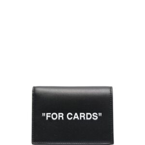 Off-White  slogan leather card holder