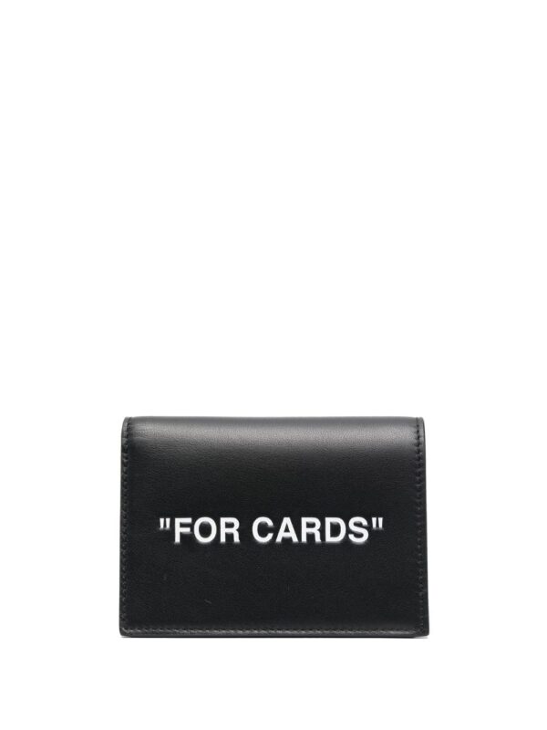Off-White  slogan leather card holder