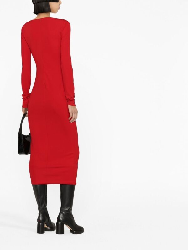 Versace gathered-detail long-sleeve dress - Image 2