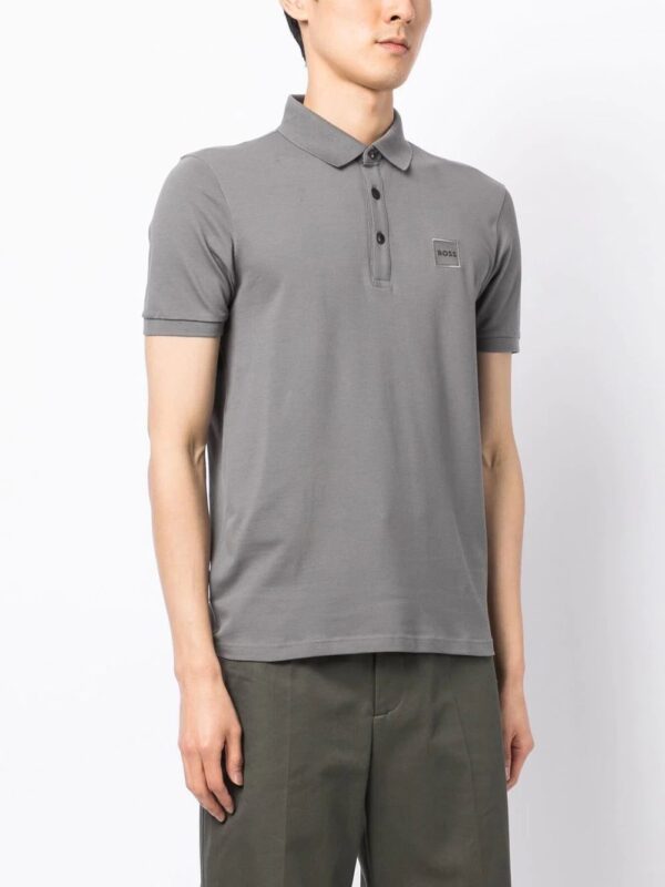 BOSS  logo-patch cotton polo shirt - Image 3