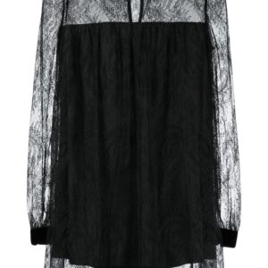 Saint Laurent lace-detail layered mini dress