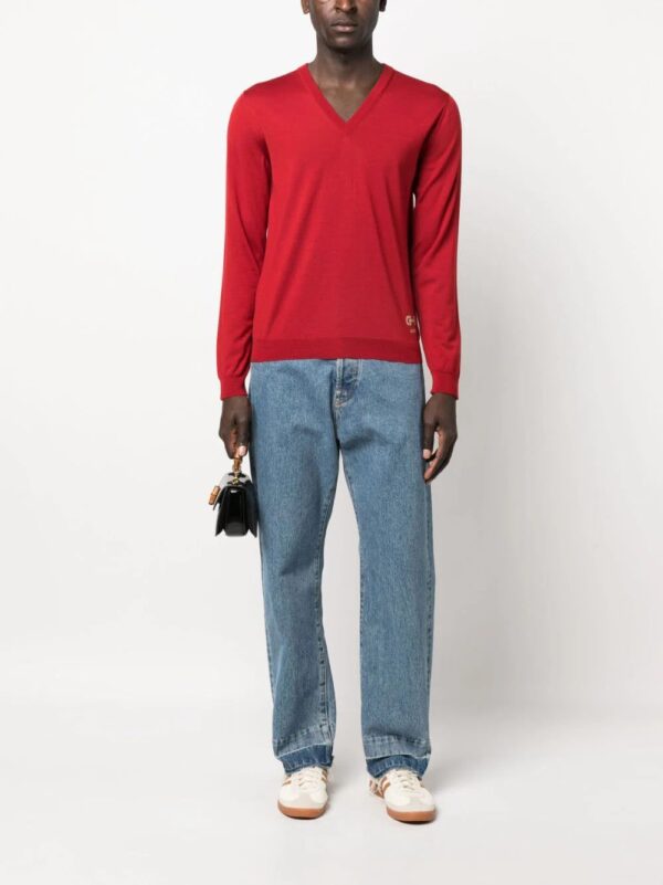 Gucci  Horsebit-detail V-neck jumper - Image 2