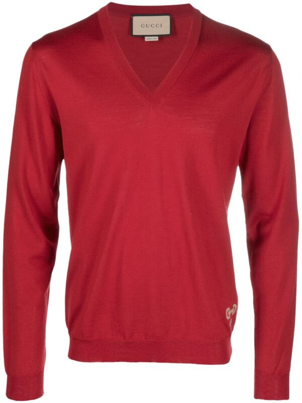 Gucci  Horsebit-detail V-neck jumper