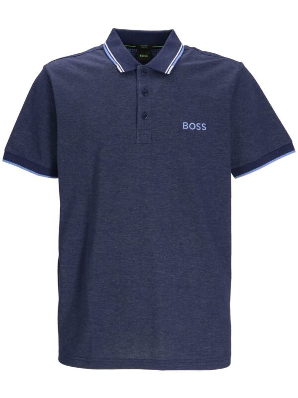 BOSS  logo-print cotton polo shirt