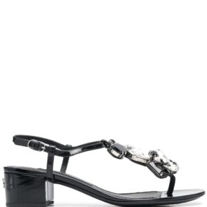 Dolce & gabbana  crystal-embellished leather sandals