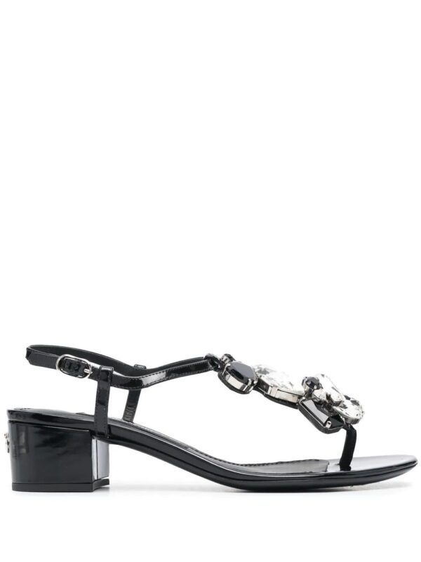 Dolce & gabbana  crystal-embellished leather sandals