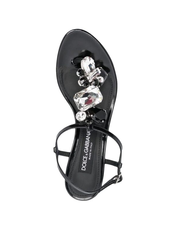 Dolce & gabbana  crystal-embellished leather sandals - Image 4