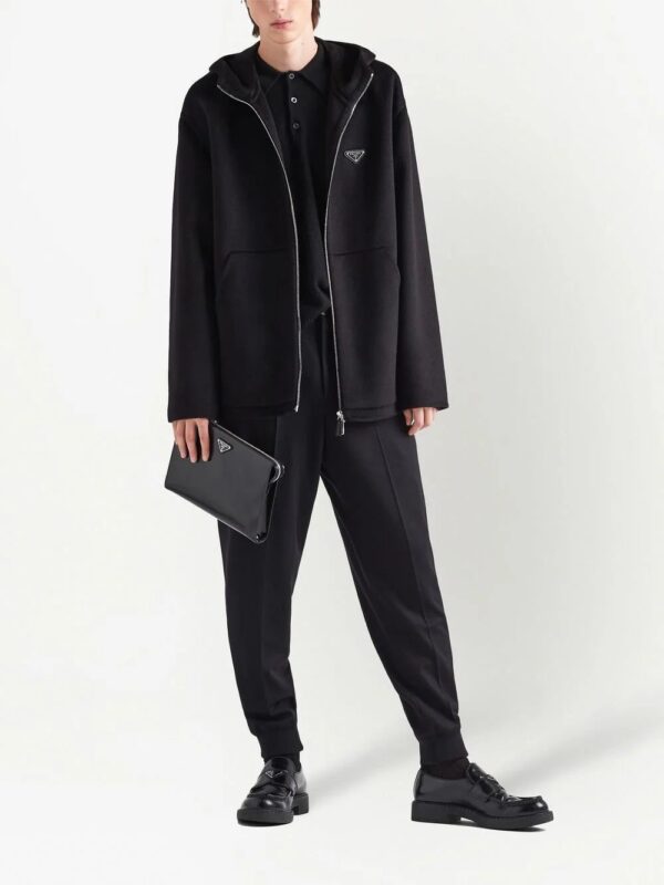 Prada  triangle-logo zip-up hoodie - Image 2