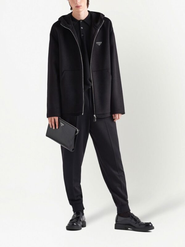 Prada triangle-logo zip-up hoodie - Image 2