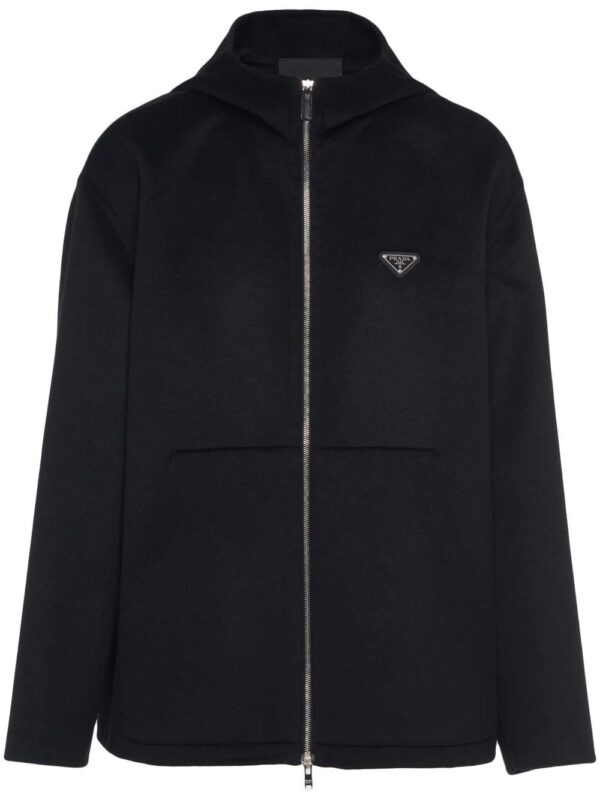 Prada  triangle-logo zip-up hoodie