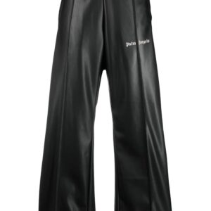 Palm Angels  logo-print faux-leather track pants