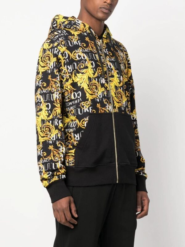 Versace Jeans Couture  Baroque-print zip-up hoodie - Image 2