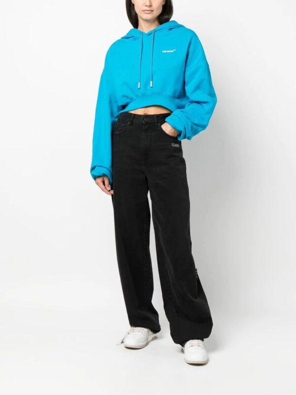 Off-White  cropped logo-print hoodie - Image 2