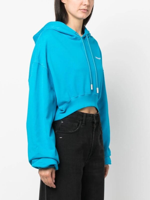 Off-White  cropped logo-print hoodie - Image 3