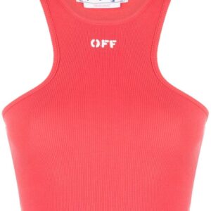 Off-White logo-print cropped top