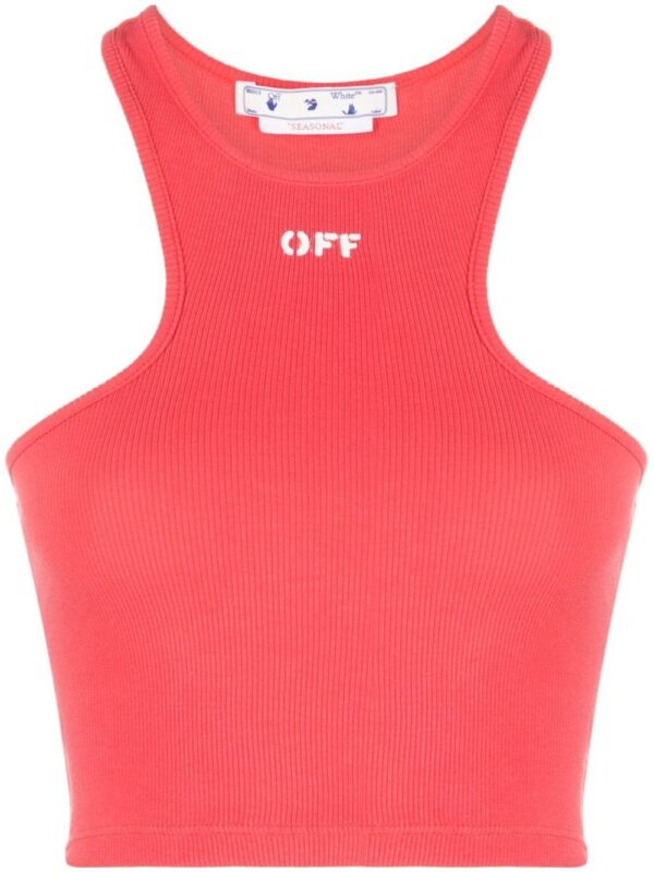 Off-White  logo-print cropped top