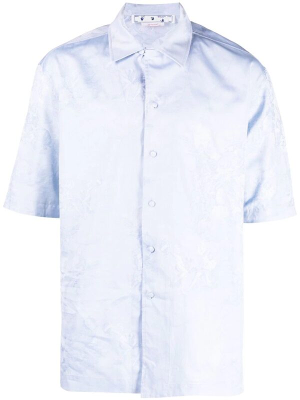 Off-White  angel-motif jacquard short-sleeved shirt