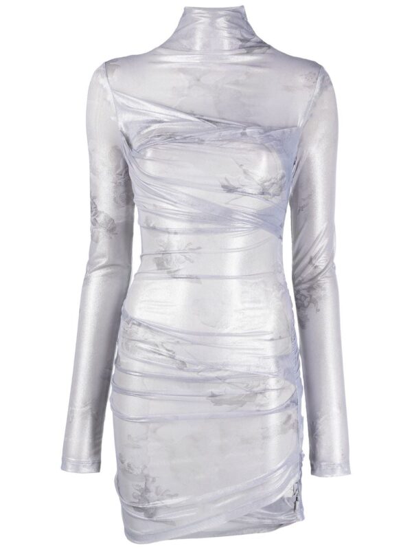 Off-White  twist-effect shiny minidress