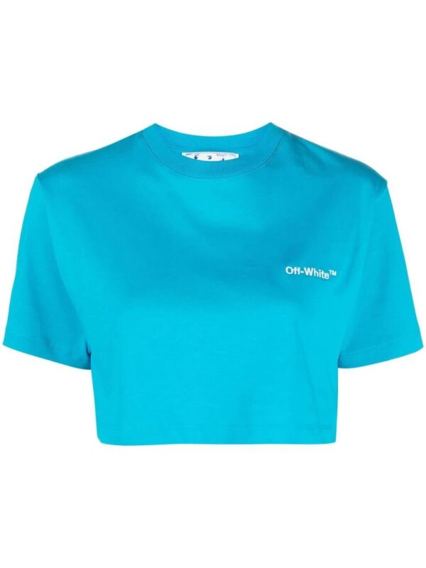 Off-White  cropped logo-print T-shirt