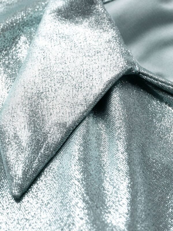 Off-White metallic draped midi dress - Image 5