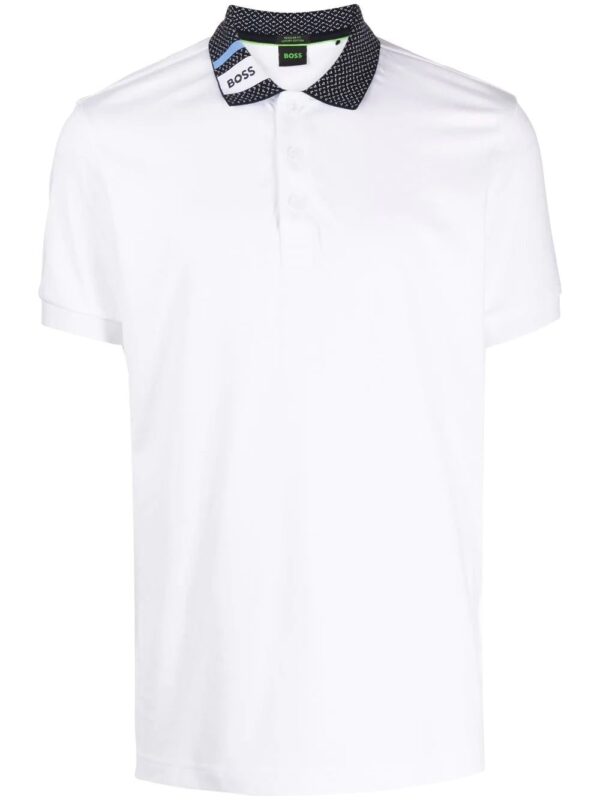 BOSS  contrast-collar polo shirt