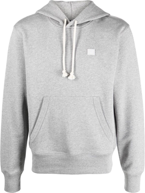 Acne Studios face logo-patch cotton hoodie