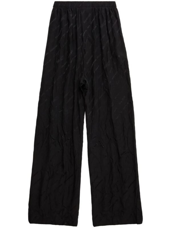 Balenciaga  logo-jacquard wide-leg trousers